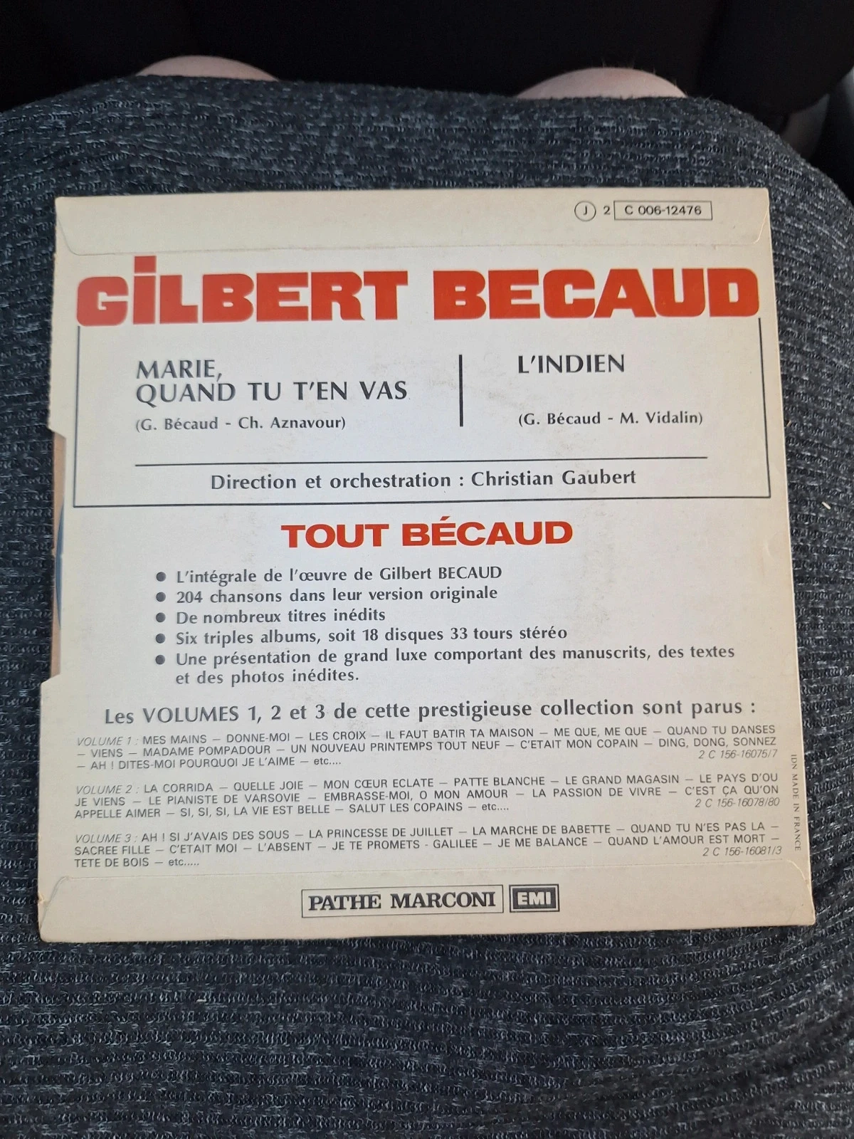 Vinyle Gilbert Becaud L Indien – photo 2